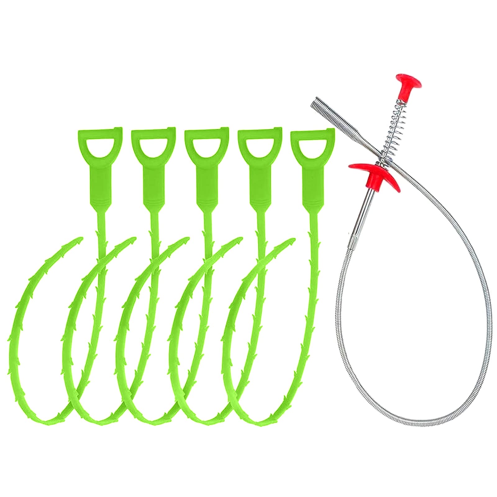 4 Pack Drain Hair Snake - Plastic Clog Remover Tool For Sink, Tub & Shower - View #3