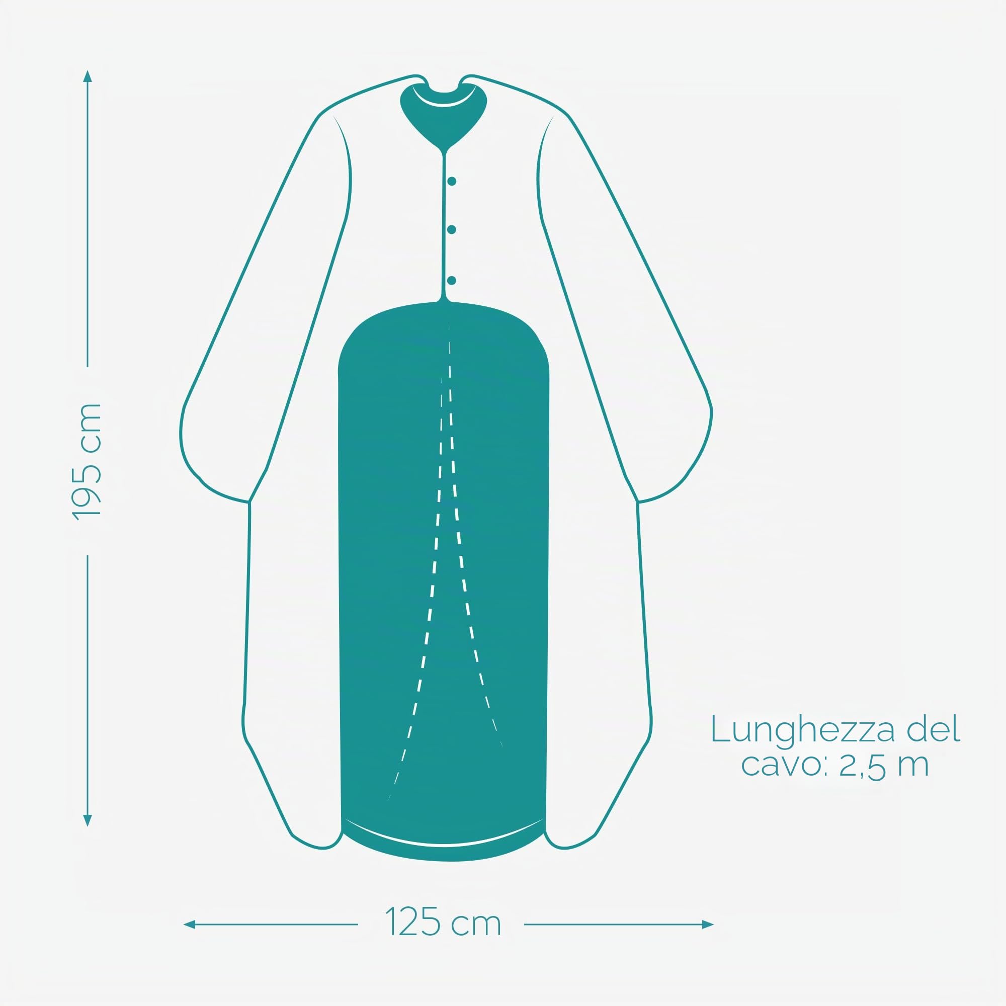 Navaris Coperta Termica con Maniche 195x125cm - Termocoperta Elettrica 150W Riscaldamento Regolabile Timer Telecomando 9 Livelli - Scalda Divano Snuggy - Blu/Crema