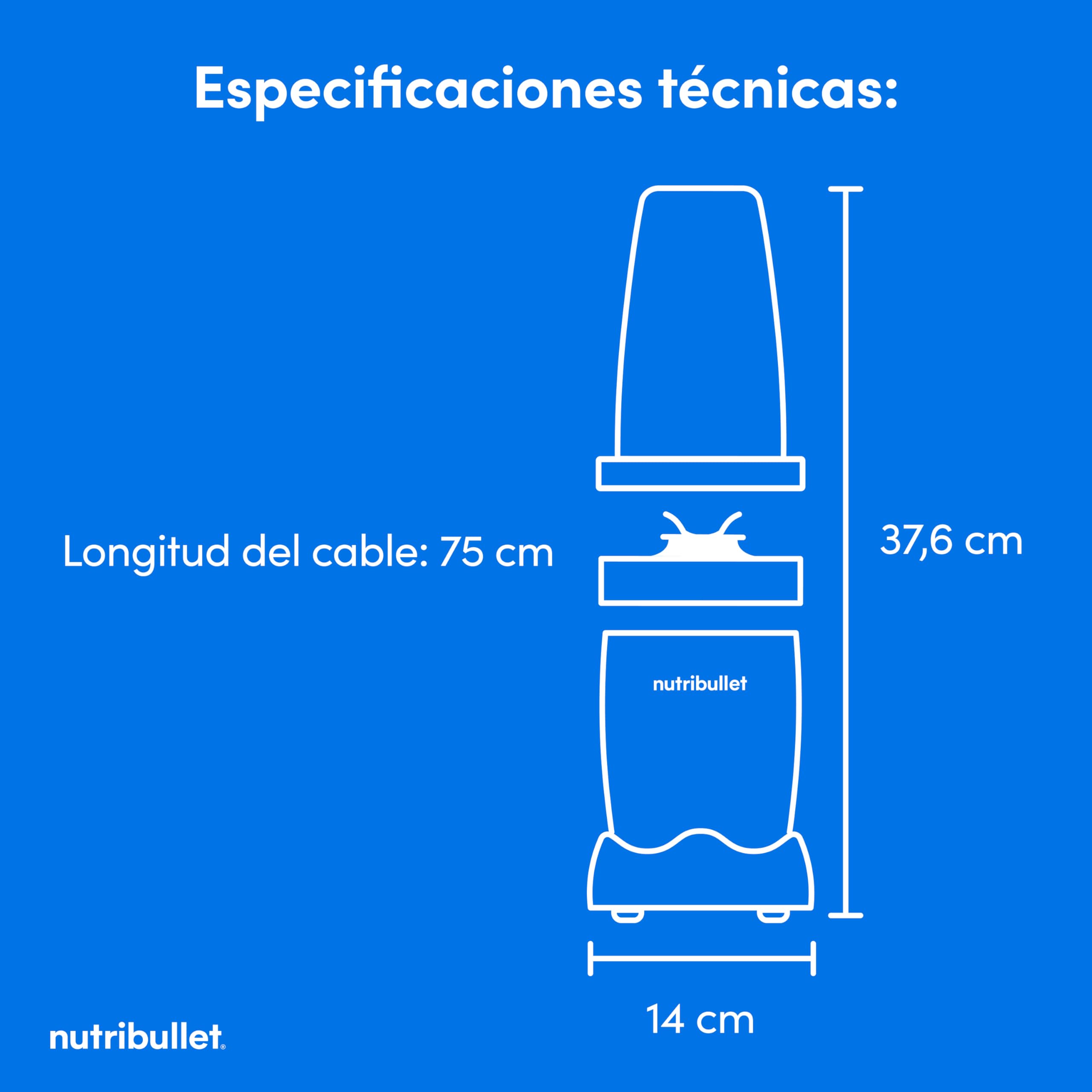 Nutribullet Pro 900 - Batidora Personal Multifunción, Blender Frutas y Verduras, Diseño Compacto, Fácil de Usar y Limpieza Rápida, Extracción de Nutrientes, 900W, Mineral Gris Paloma (NB904MASN)