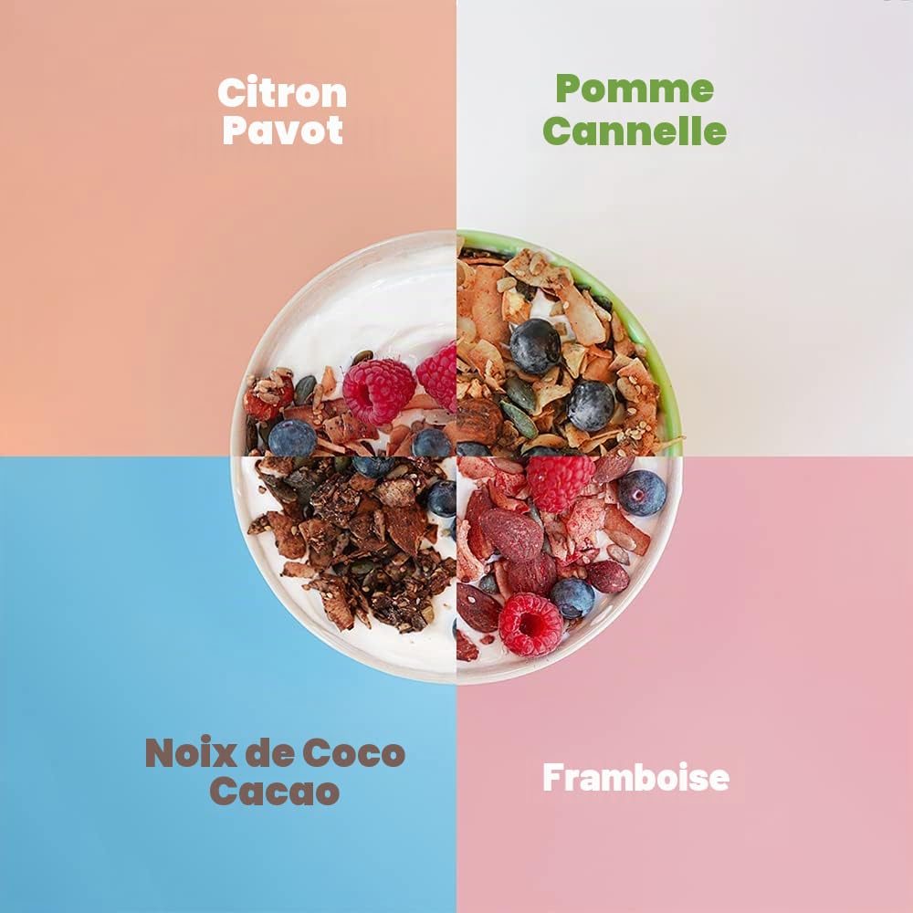 Go-Keto BIO Keto Granola Coconut Cocoa 6x 290g - Muesli Keto pour un petit déjeuner Keto, avec chips de noix de coco, noix, graines de tournesol & pépins de courge, végétalien, sans gluten