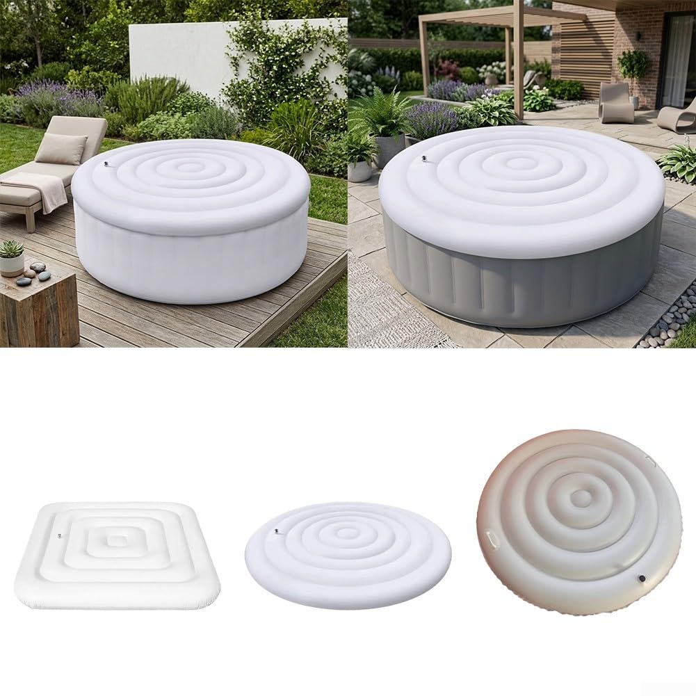 pour couverture Gonflable Spa Rond 145cm Isolante PVC pour(Round with handle 1)