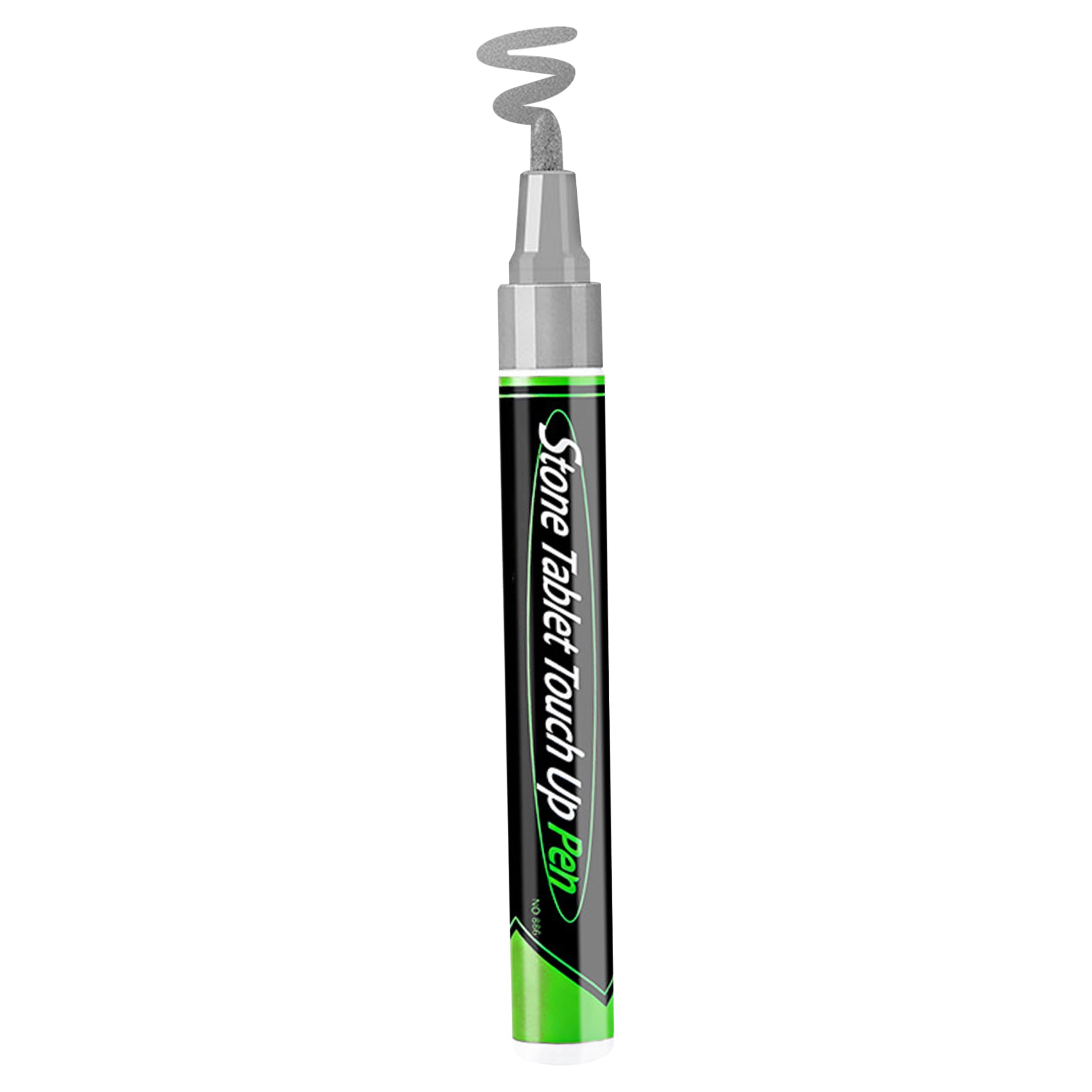 Xdyyjrasa Gold Paint Marker - 2 Pack Waterproof Touch Up Marker, for Restoring Faded Gravestone Inscriptions, 0.12 Inch Tip Silver