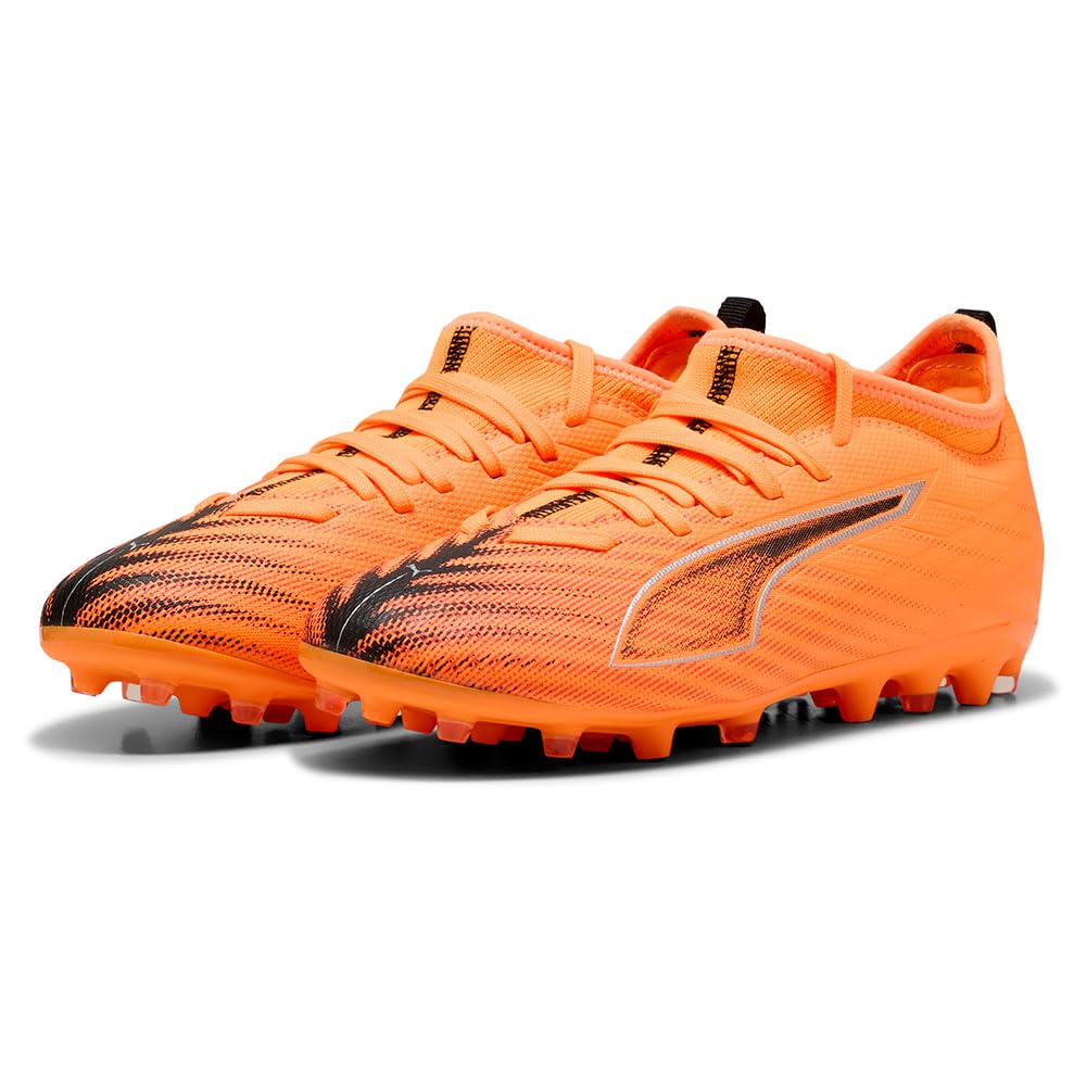 PUMA Ultra 6 Match MG JR Soccer Shoe, Heat FIRE Black-Glowing RED, 2.5 UK