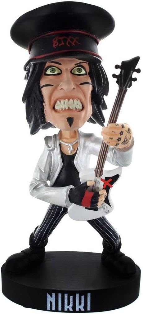 Motley Crue 8.5" Resin Bobblehead Statue: Nikki Sixx with Hat - Toynk Toys Exclusive