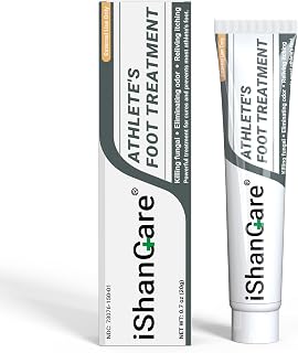 ishancare Extra Strength Antifungal Foot Cream (0.7oz) - Natural Herbal Treatment for Athlete's Foot - Relieves Itching, Burning, Cracking & Fungal Infections