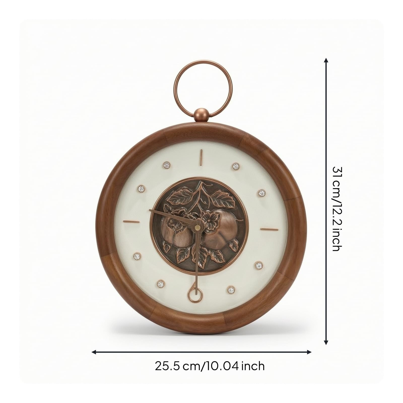 Orologio con Cornice in Legno Decorativo Orologio con Anello da Appendere per Ufficio, Moderno Cinese Con Cachi