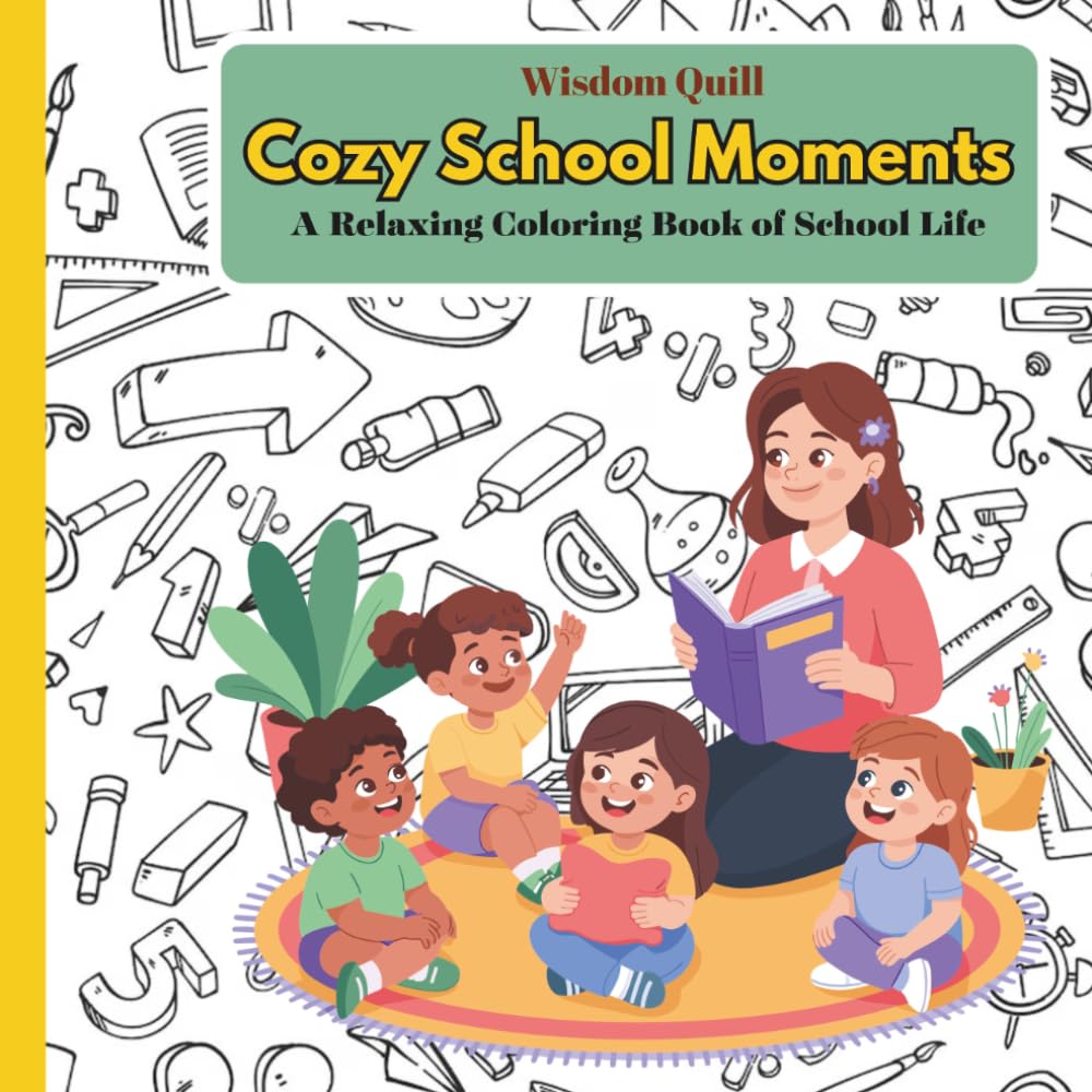 Cozy School Moments: A Relaxing Coloring Book of School Life