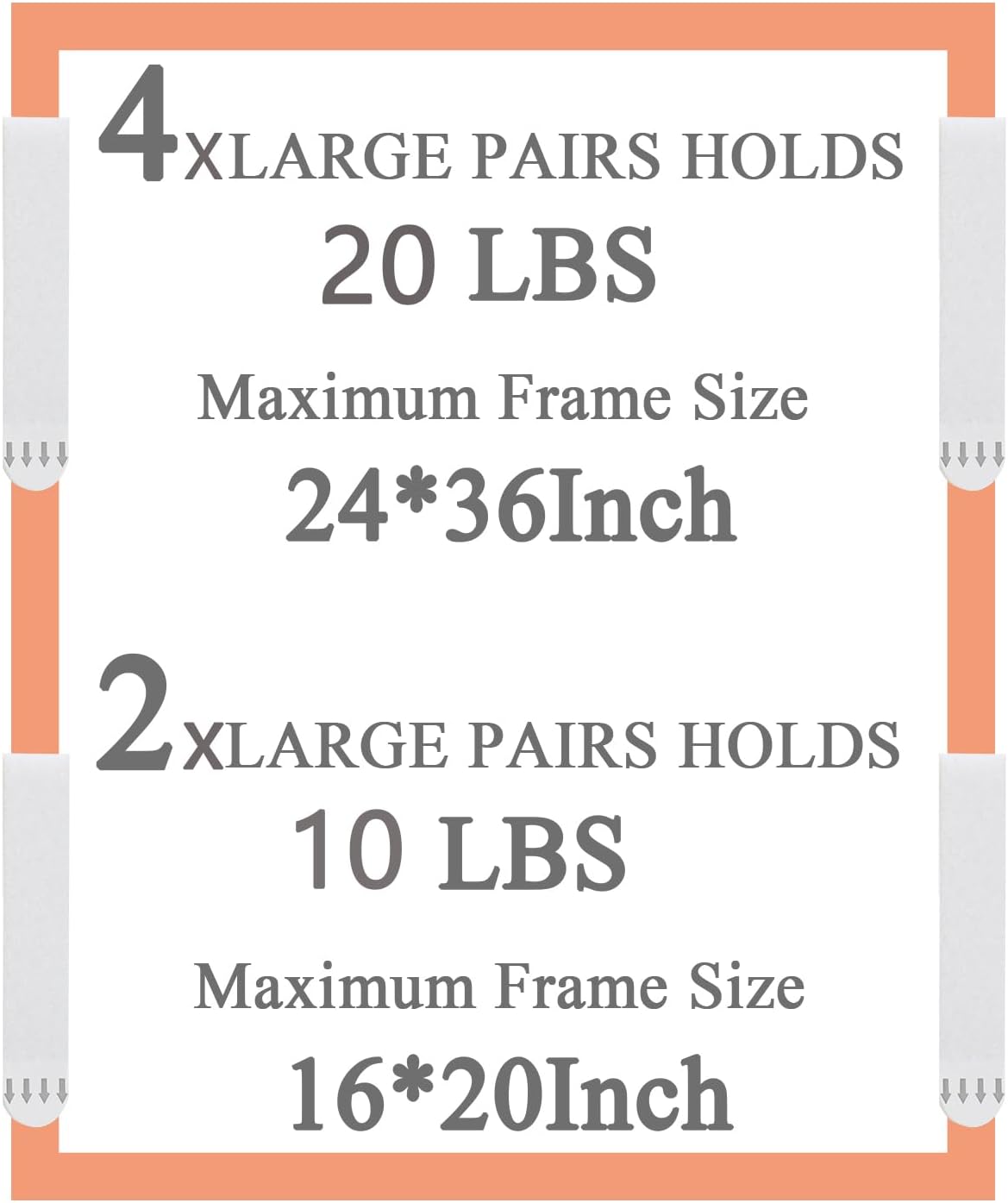 Gisde X-Large Picture Hanging Strips Heavy Duty, 16-Pairs(32 Strips) Sticky Picture Hangers for Walls No Damage Wall Picture Hangers Without Nails Refill Adhesive Poster Strips (X-Large-16 Pairs)