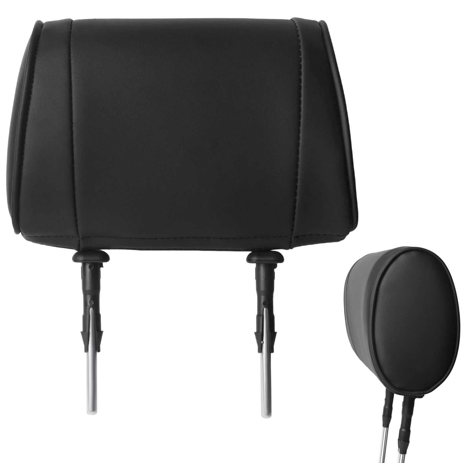 Cuscino ergonomico in memory foam per poggiatesta auto (distanza 15 cm), cuscino in pelle nera per alleviare il dolore al collo, per guida a lungo raggio, supporto durevole per camper e camper