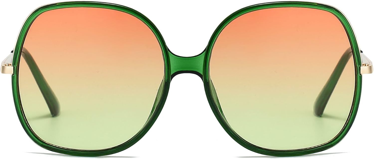 Freckles Mark 70s Super Oversize Square Sunglasses for Women Vintage Rectangular Plastic Frame - Image 2