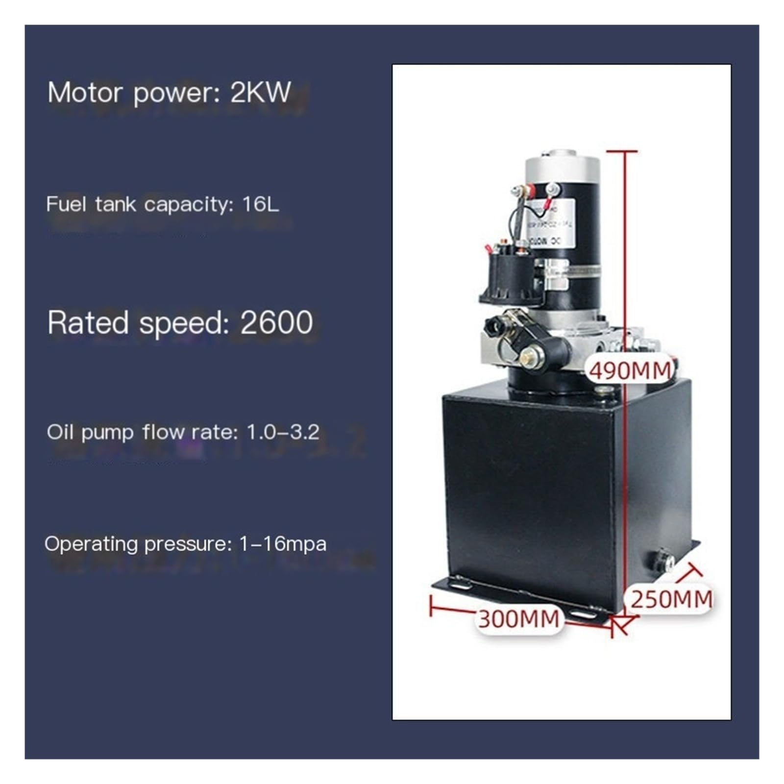 Hydraulikaggregat-Baugruppe, Pumpenmotor, Hubhydraulikpumpenstation, 12 V, 24 V, 48 V(24V,2KW 16L)