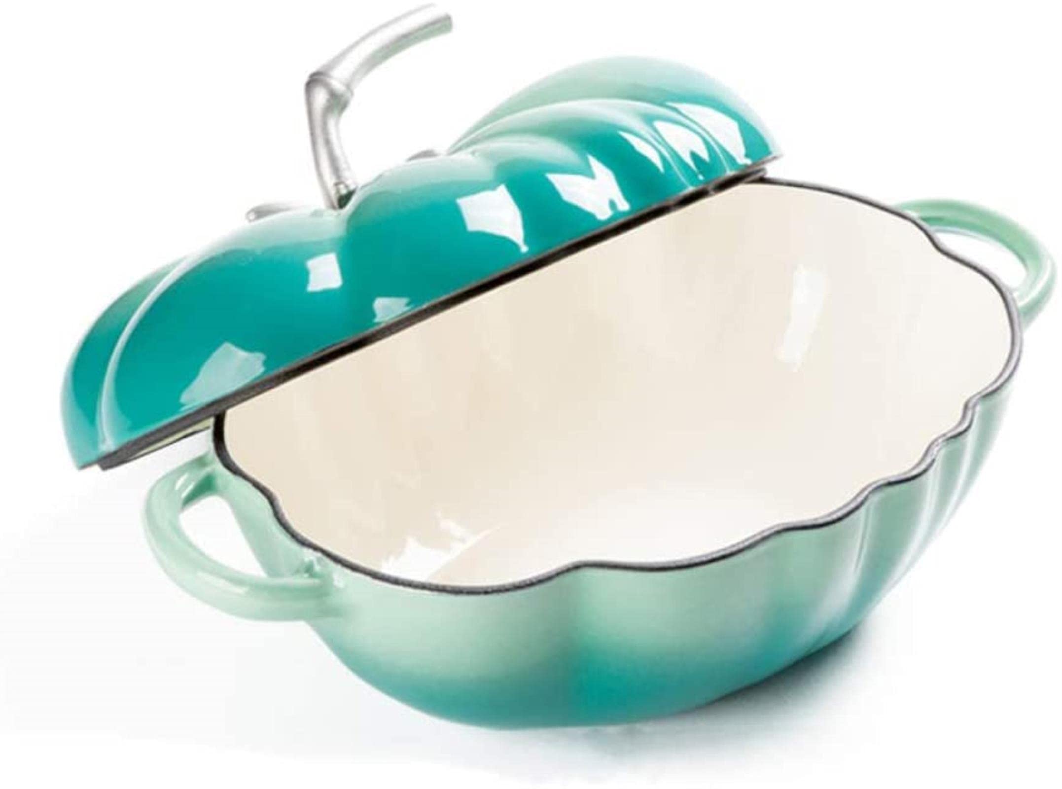 Olla de Esmalte de Tomate Cazuela de Hierro Fundido para Horno holandés Olla de Sopa de Fondo Plano Espesada con Tapa, Saludable y Duradera, Adecuada para