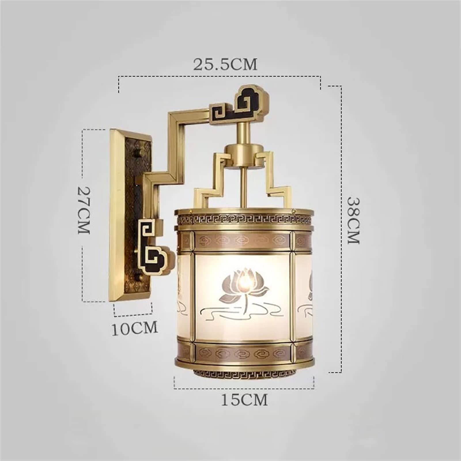 Apliques de pared Lámpara de pared con forma farol personalizada, lámpara decorativa cobre retro for porche, accesorio iluminación interior