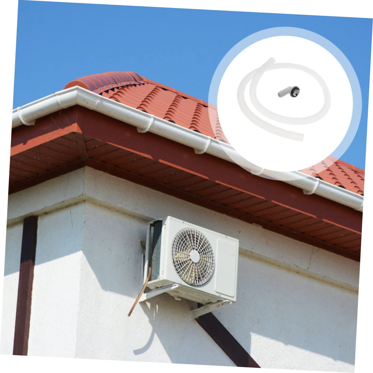 IMIKEYA 3 Set Tubo Scarico per Condizionatore con Kit Collegamento Flessibile Tubo Drenaggio Trasparente da Piedi per Climatizzazione e Split Compatibile