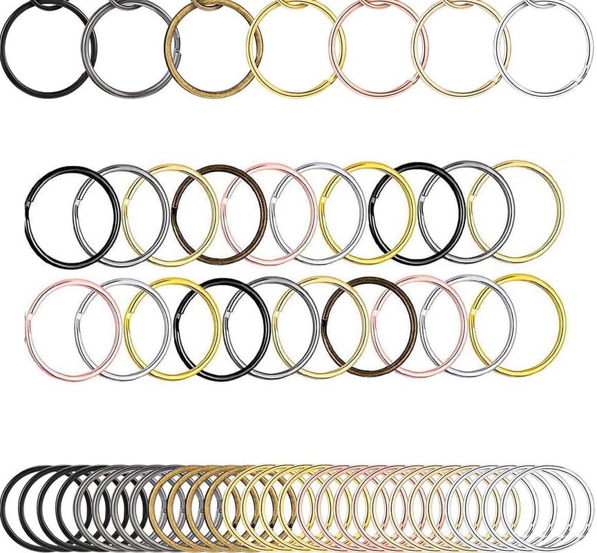 Image of DIY Crafts 2 Pcs Keyrings, Silver, 2 Pcs Keyrings Only, Metal Larger Lobster Clasps Extension Chain Hooks, Slide Buckle for Keychain Key Rings Clip Connector Bags A(2 Pcs Keyrings, Silver)