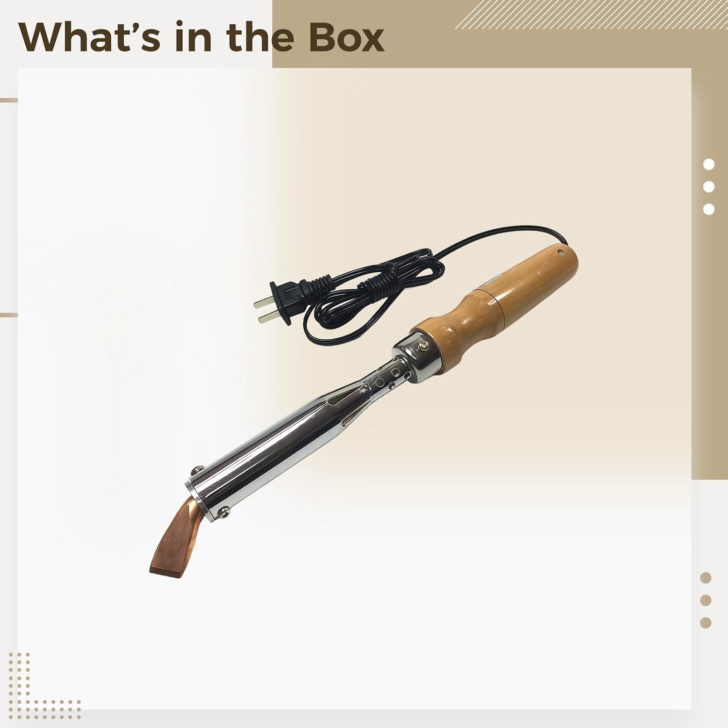 100W Heavy Duty Soldering Iron With Wooden Grip, Metal Casing, Interchangeable Tips, Perfect For Crafts, Diy Projects, And Electronics Work