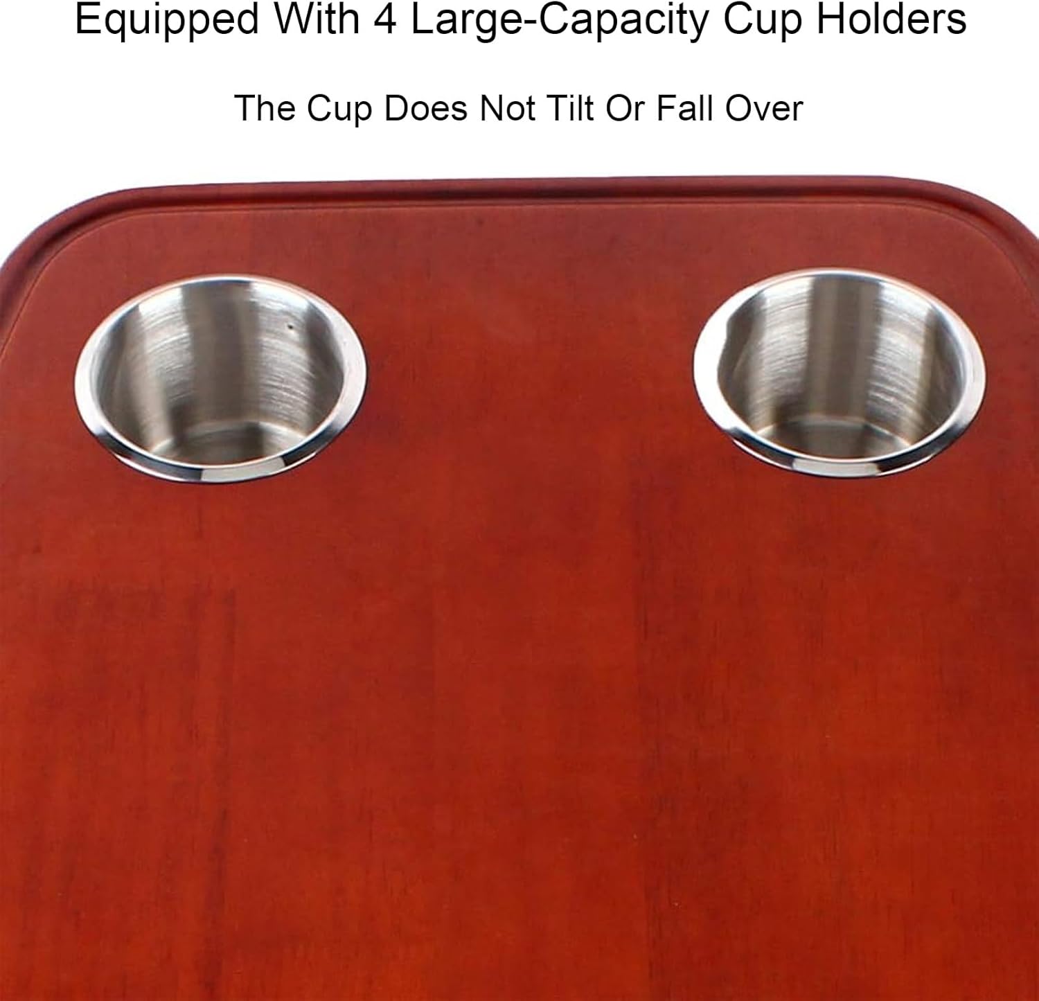 Rv Dinette Table, Boat Tables with Four Stainless Steel Cup Holders, Solid Wood Marine Tables, for Caravan Rv Marine Boat