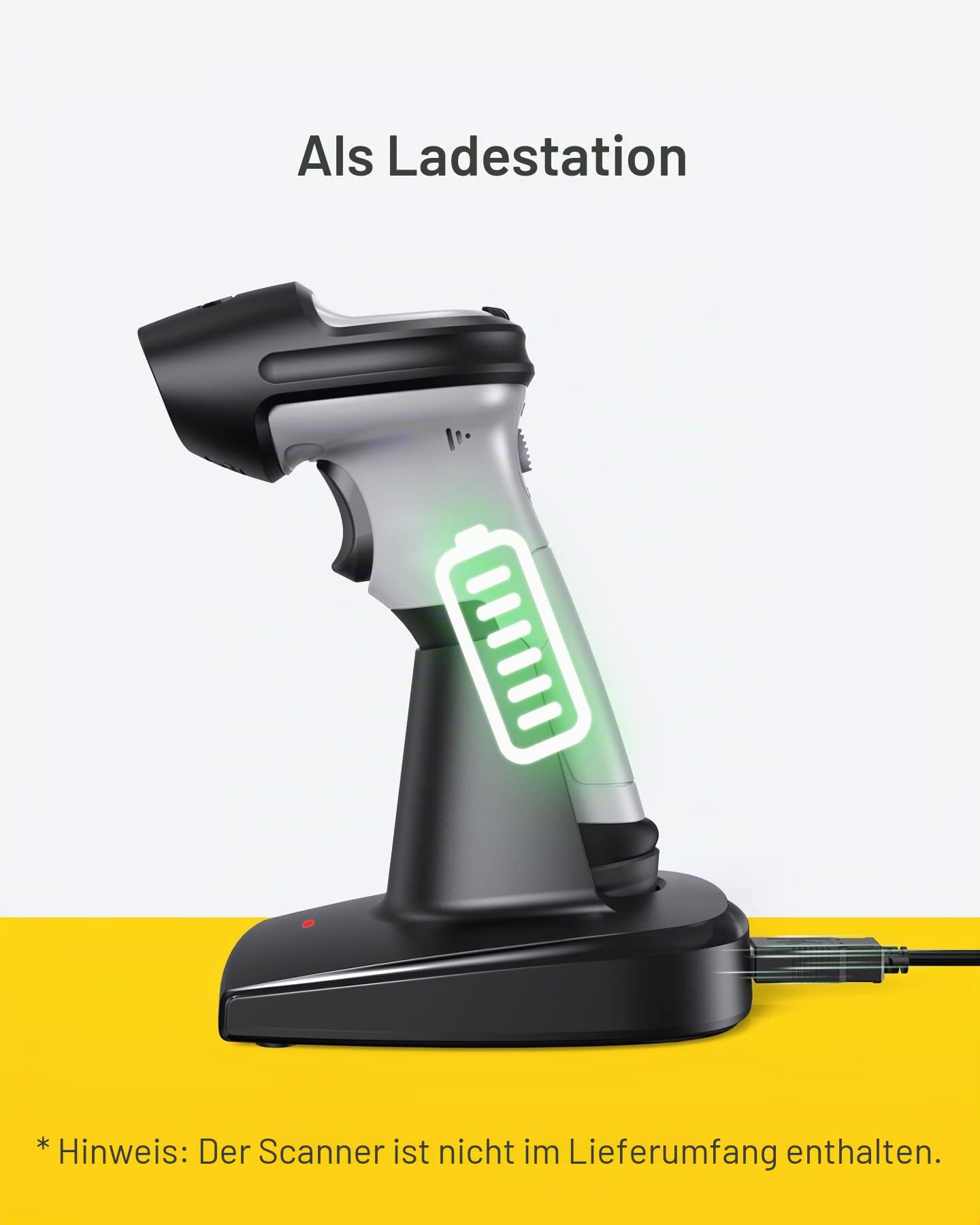 Inateck Barcode Scanner Ladestation, Geeignet BCST-60, BCST-70, BCST-73, P6 und P7, Scanner Nicht im Lieferumfang Enthalten