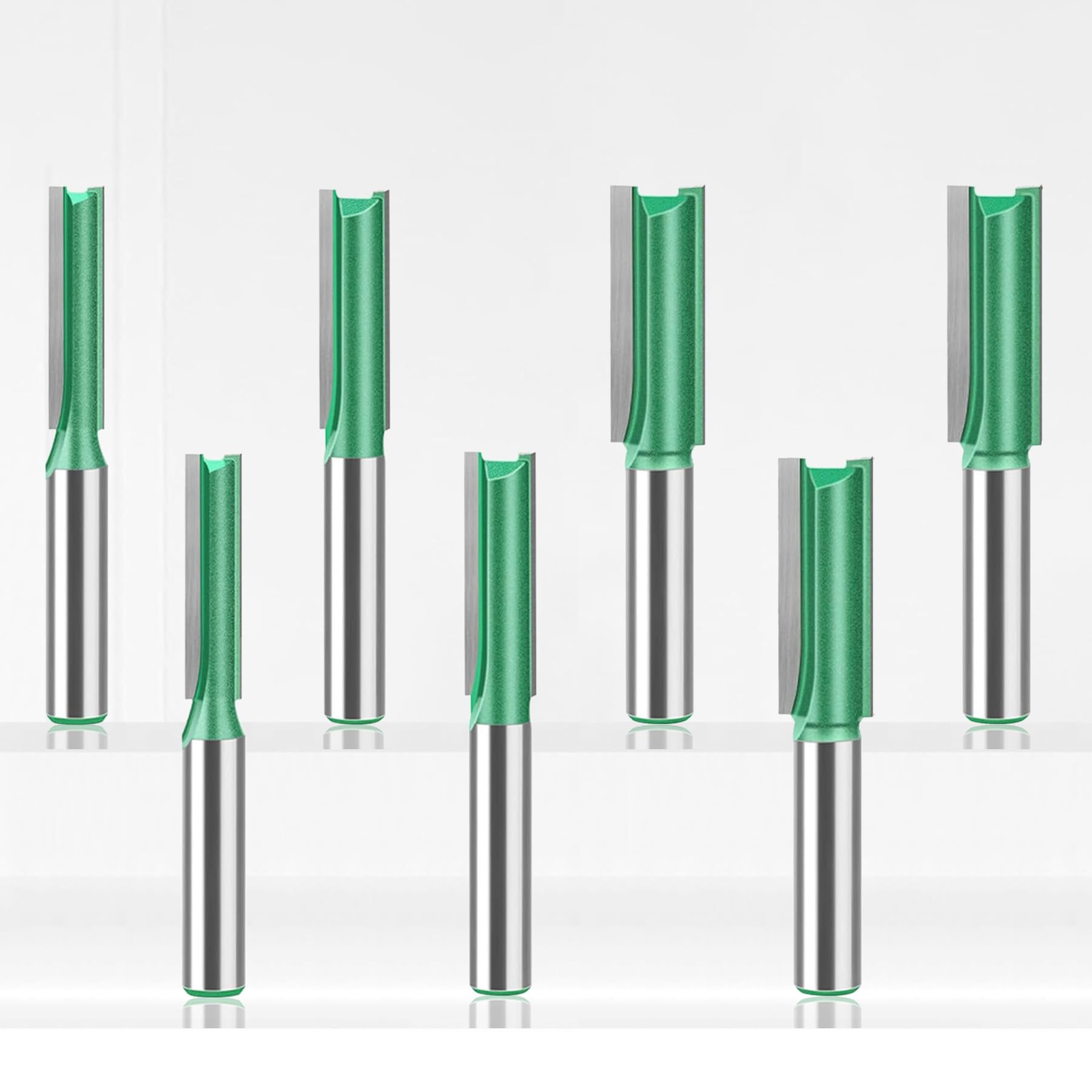 LEPEVNEY 7 PCS Straight Router Bit Set 8mm Shank