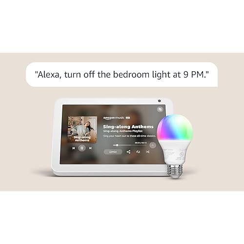 Echo Show 8 with Amazon Basics Smart Color Bulb