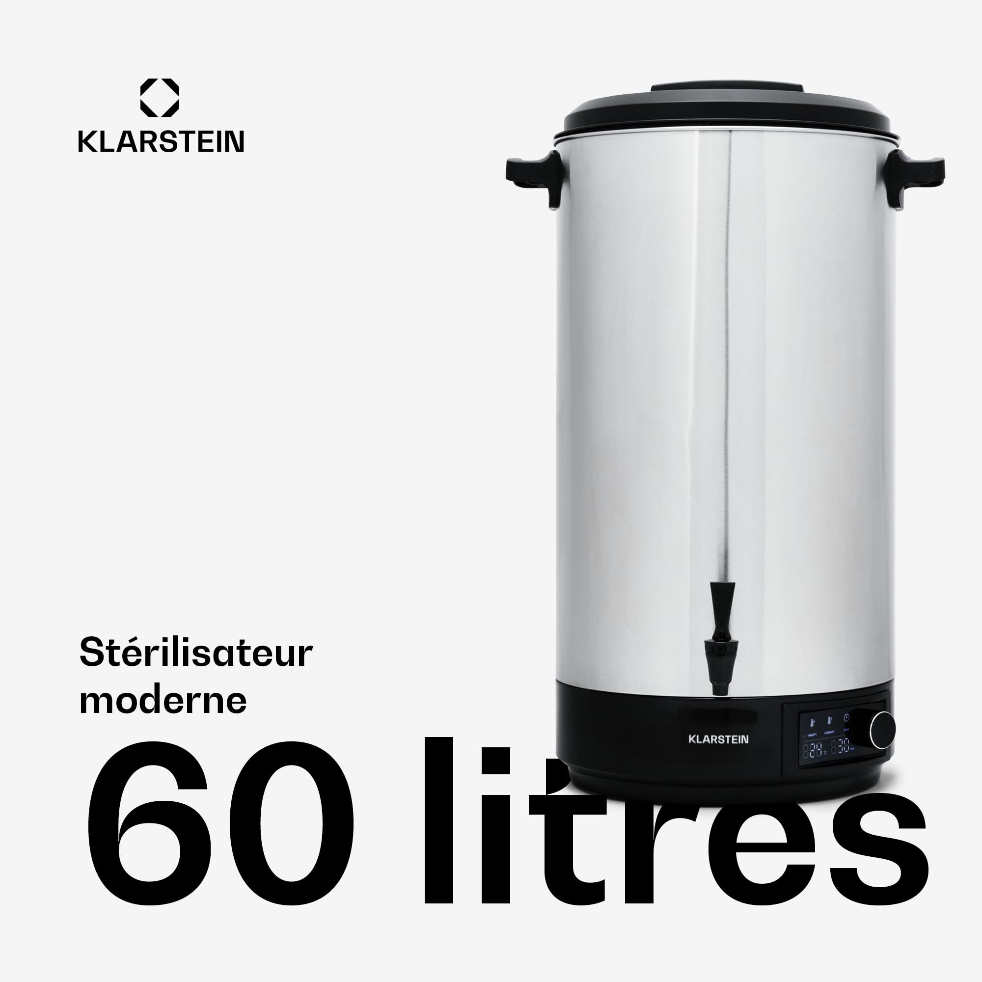 Klarstein Distributeur Eau Chaude à Ebullition Rapide, Distributeur Boisson Chaude de Cuisine, Eau Chaude Instantanée de 60L, Distributeur a Boisson, Distributeurs à Eau en Acier Inoxydable de 2500W