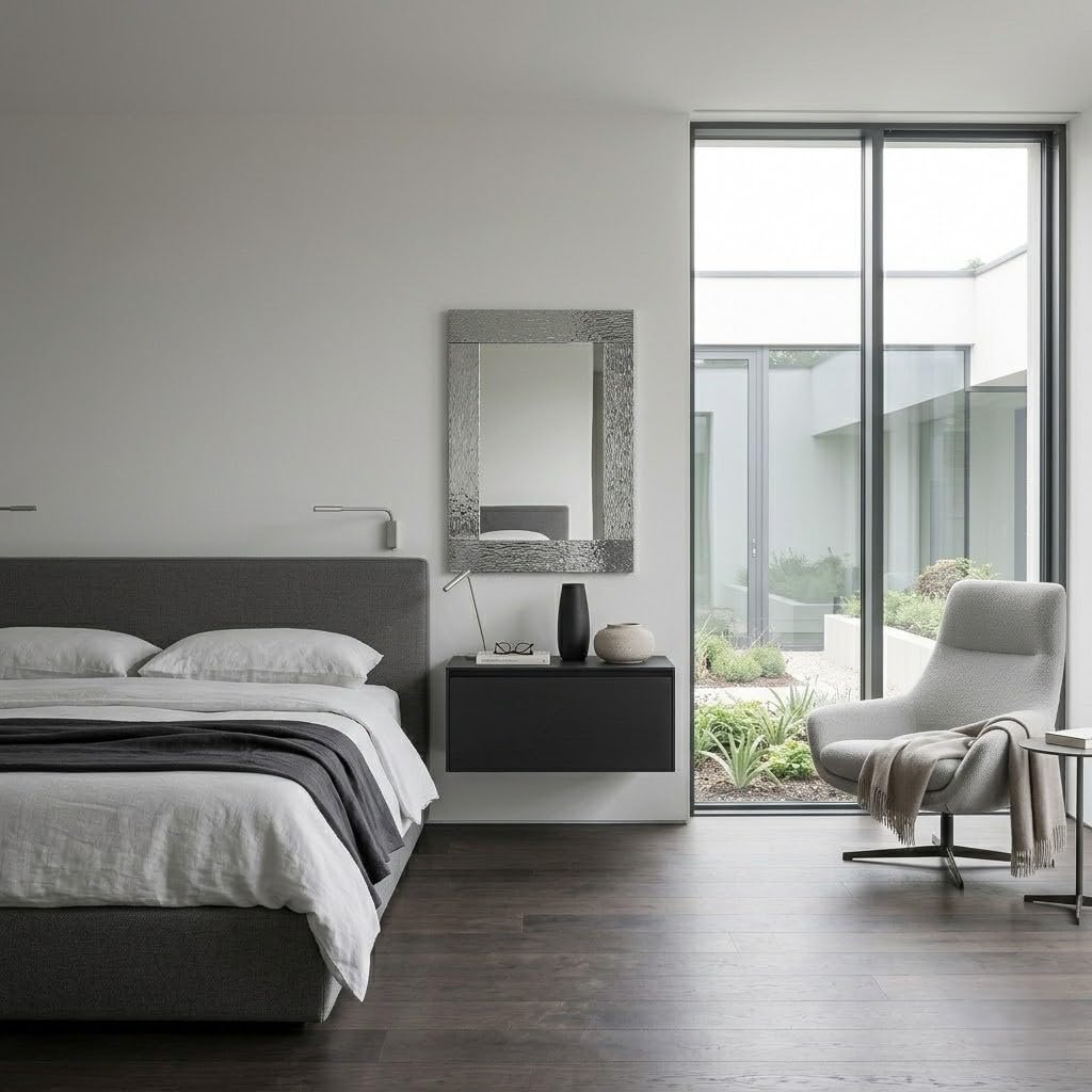 ARHome Specchiera Luxury, 76 x 56, Argento Lucido, Specchio da Parete, Made in Italy