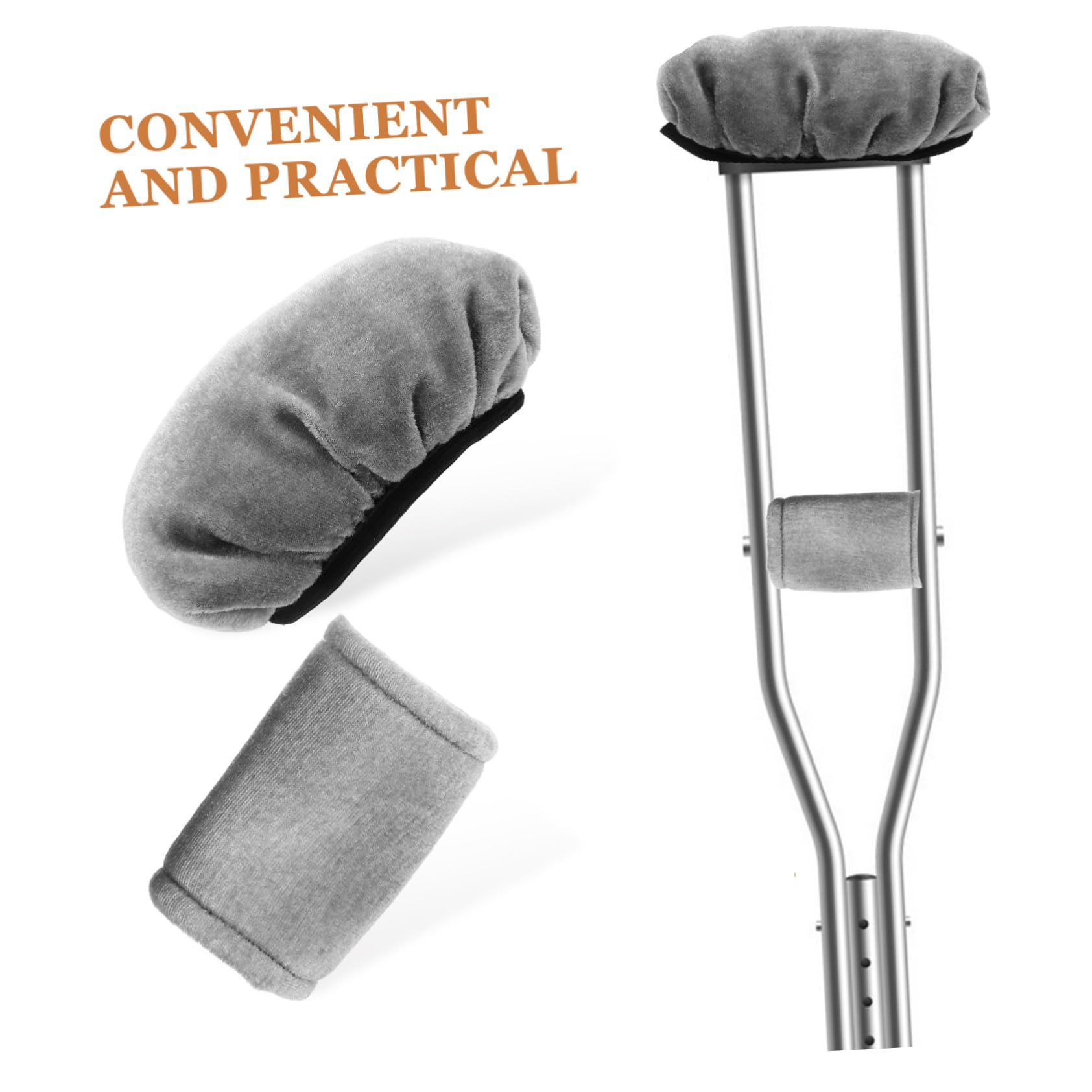 minkissy 5 Juegos Manga de de en las axilas accesorios muleta axila almohadillas para muletas brazo fundas de muletas flexibles muletas accesorios Terciopelo dorado Grey
