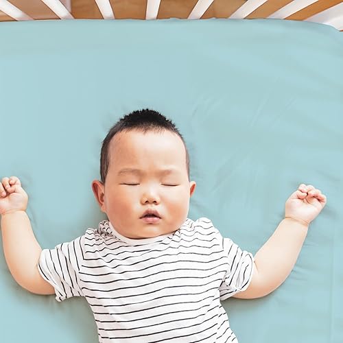 Miniatura 4 de The Peanutshell Sábanas de cuna, neutrales, juego de sábanas ajustables para cama de bebé, colchón de cuna de tamaño estándar, 52 x 28 pulgadas,