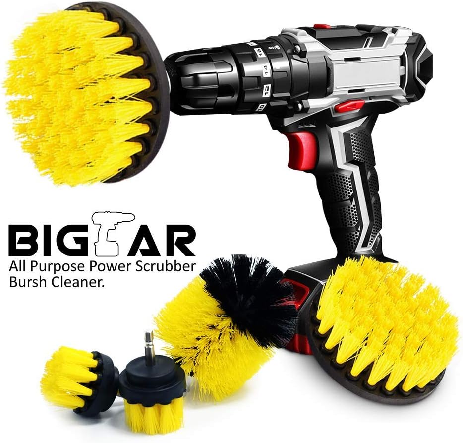 Drill Brush Attachment Cleaning Brush - Drill Brush Power Scrubber Brush Set - Turbo Spin Power Scrubber -Clean for Grout, Tiles, Sinks, Bathtub, Bathroom, Kitchen - Set of 5