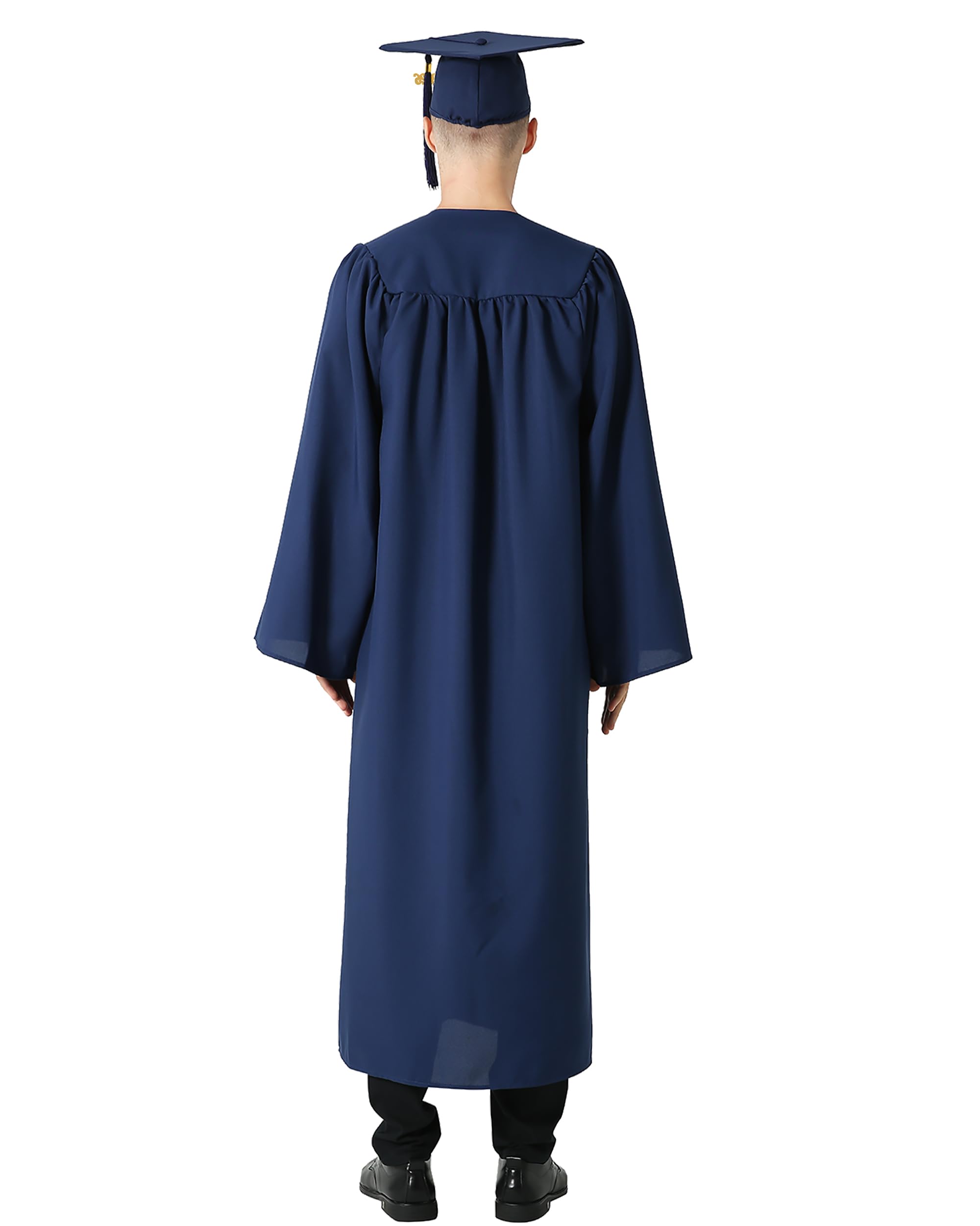 GraduationMall Suknia ukończenia szkoły i czapka dla dorosłych 2024 rok urok unisex matowy uniwersytet licencjat liceum 12 kolorów
