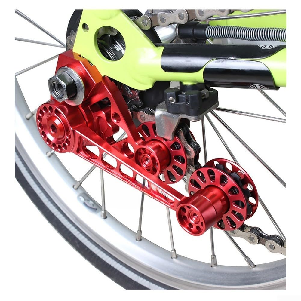 Regolatore catena in alluminio CNC per bicicletta pieghevole rosso