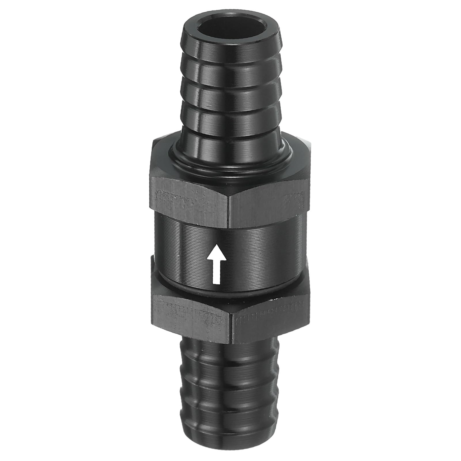 sourcing map 14 mm Kraftstoff-Rückschlagventil, Rückschlagventil, Rückschlagventil, Aluminiumlegierung, Steuerzubehör für Benzin, Diesel, Gas, Öl, Luft, Wasser, Schwarz