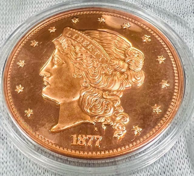 1 oz 999 Pure Copper William Barber's 1877 $50 Half Union Pattern Round ...