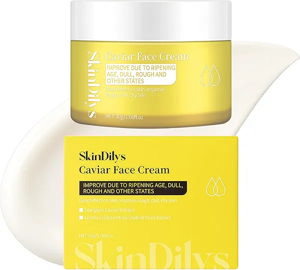SkinDilys Australian Brand Caviar Face Cream 30g / Anti-Oxidation, Anti-Aging, Nourishes & Firms, Deeply Hydrates, Smooths Fine Lines, and Enhances Skin Elasticity for a Radiant, Youthful Complexion