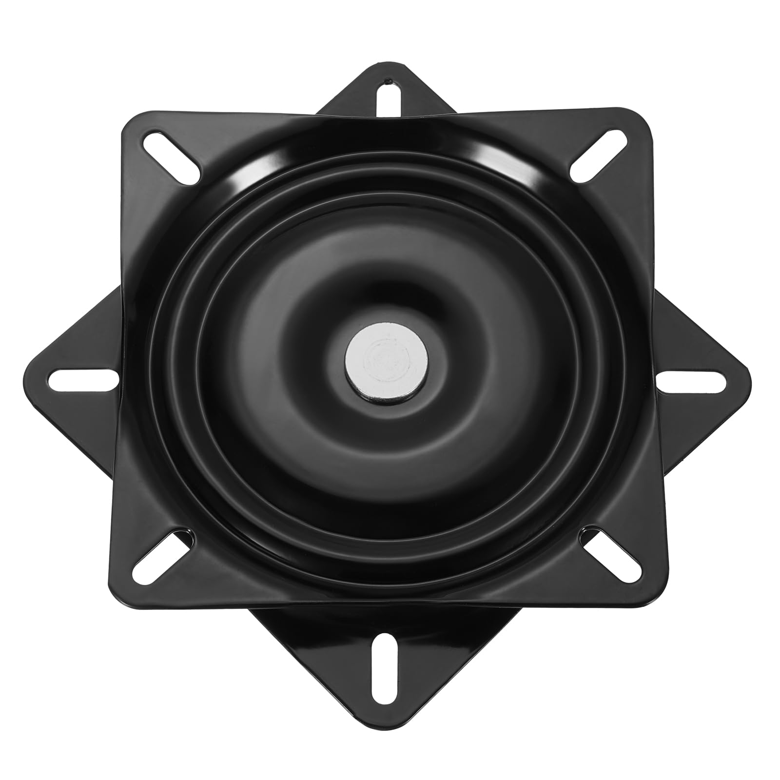 QUARKZMAN 6.5" Sgabello Girevole di Ricambio, Girevole a 360° Lazy Susan, Piastra di Montaggio Base Girevole a Sfera Semi-Quadrata per Poltrona Reclinabile o Tavolo, Nero (160x1.5mm)