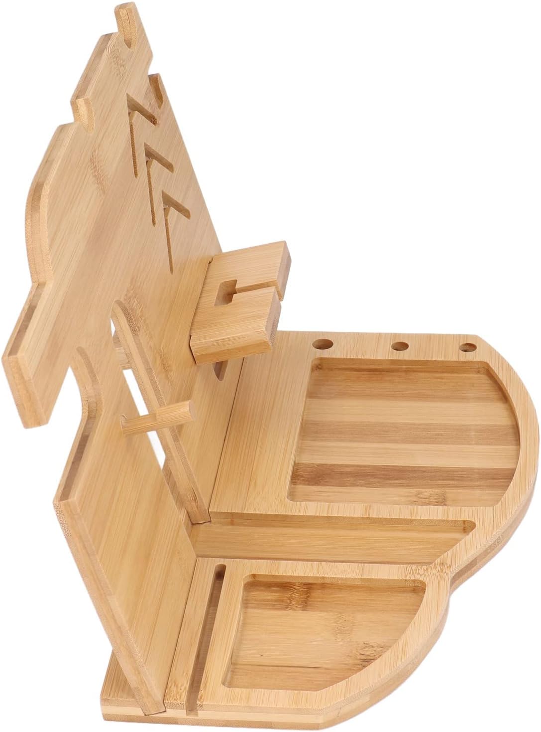 多機能 デスクオーガナイザー スマホスタンド スマホ冷却対応 腕時計スタンド キーホルダー メガネ置き 木製 デスク周り ガジェット