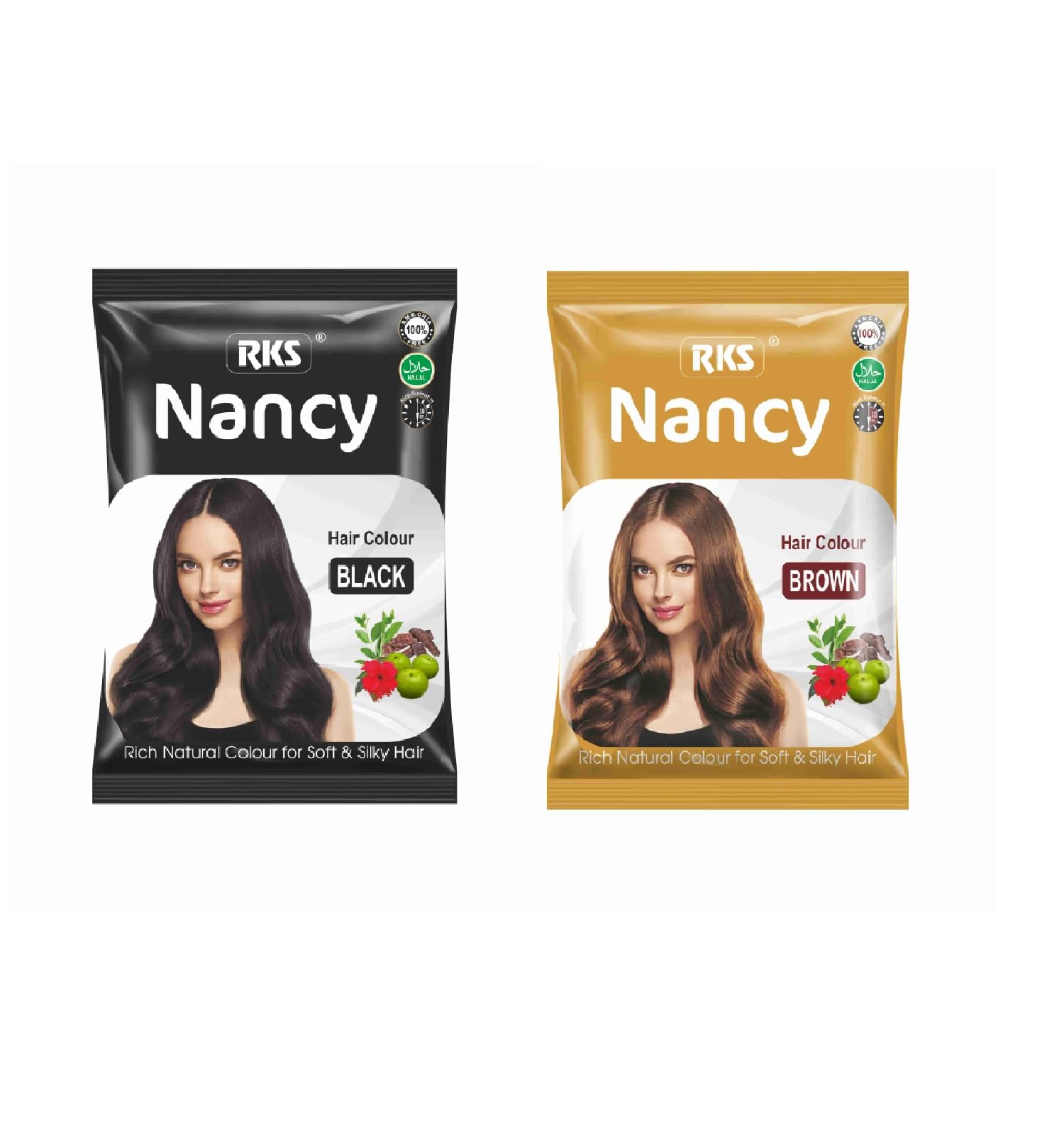 Rks Natural Nancy Hair Colour For Women Black And Brown