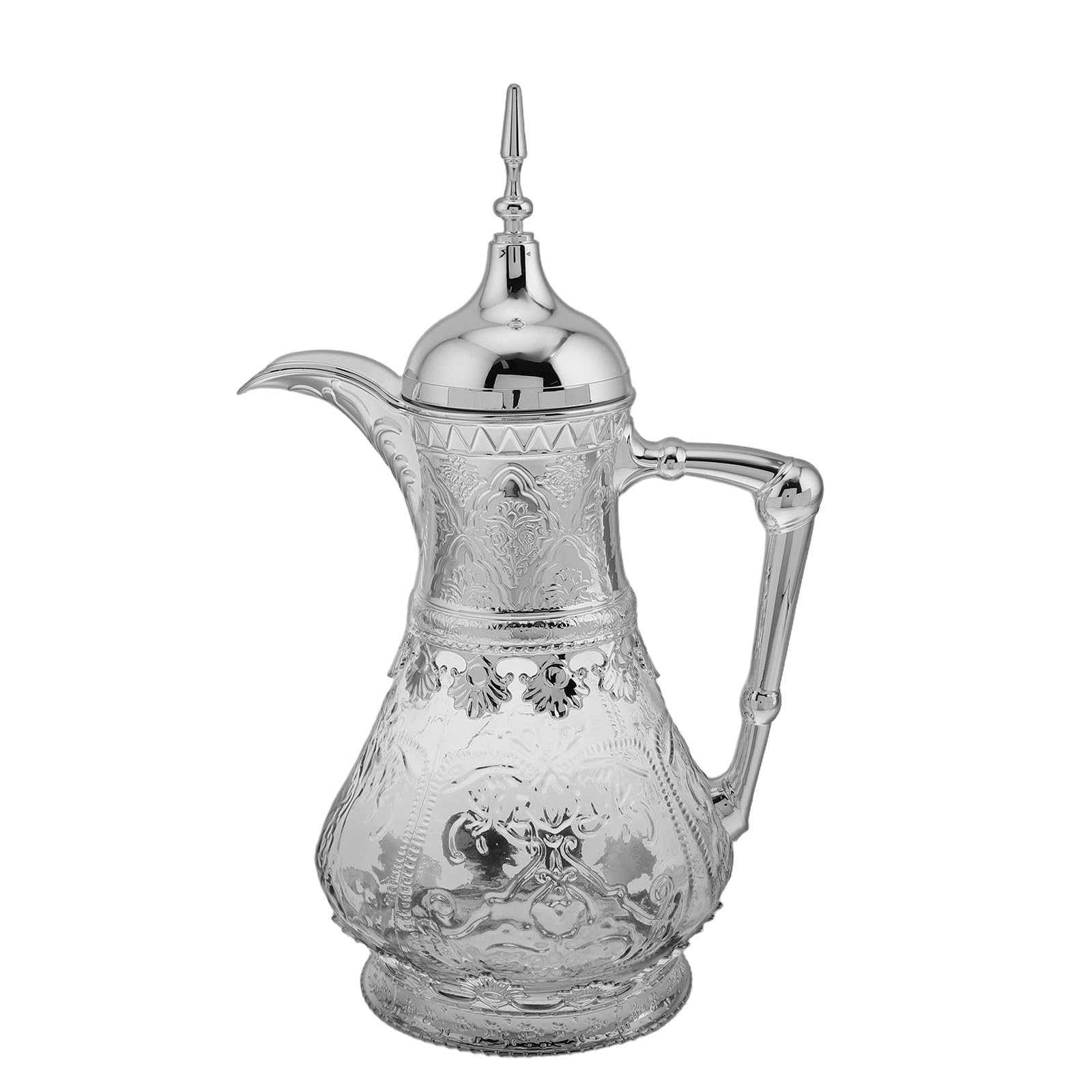 Pichet en Verre Résistant la Chaleur Froid de Style Moyen-oriental Grosse Capacité, Couvercle Pratique pour Fêtes et Rassemblements