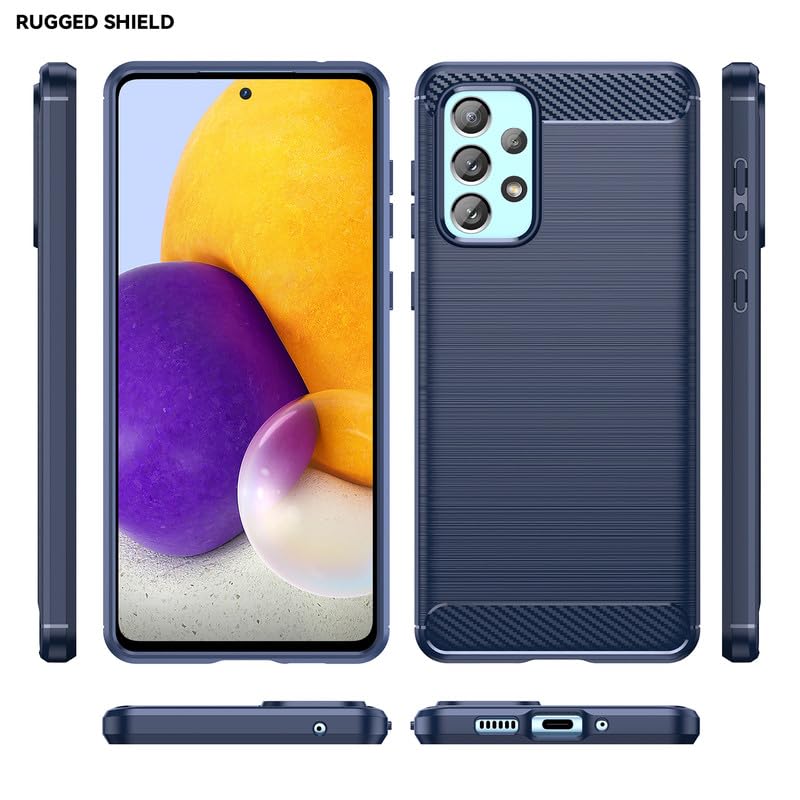 Image of Hybrid Carbon Fiber Back Case for Samsung Galaxy A73 5G (Blue)
