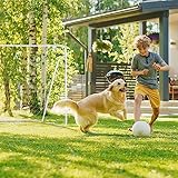 Relaxdays Fußballtor Garten, Kinder & Erwachsene, Soccertor groß, HBT: 153x217x75 cm, Metall, stabiles Tor Fußball, weiß, 80% Stahl, 153 x 217 x 75 cm - 5