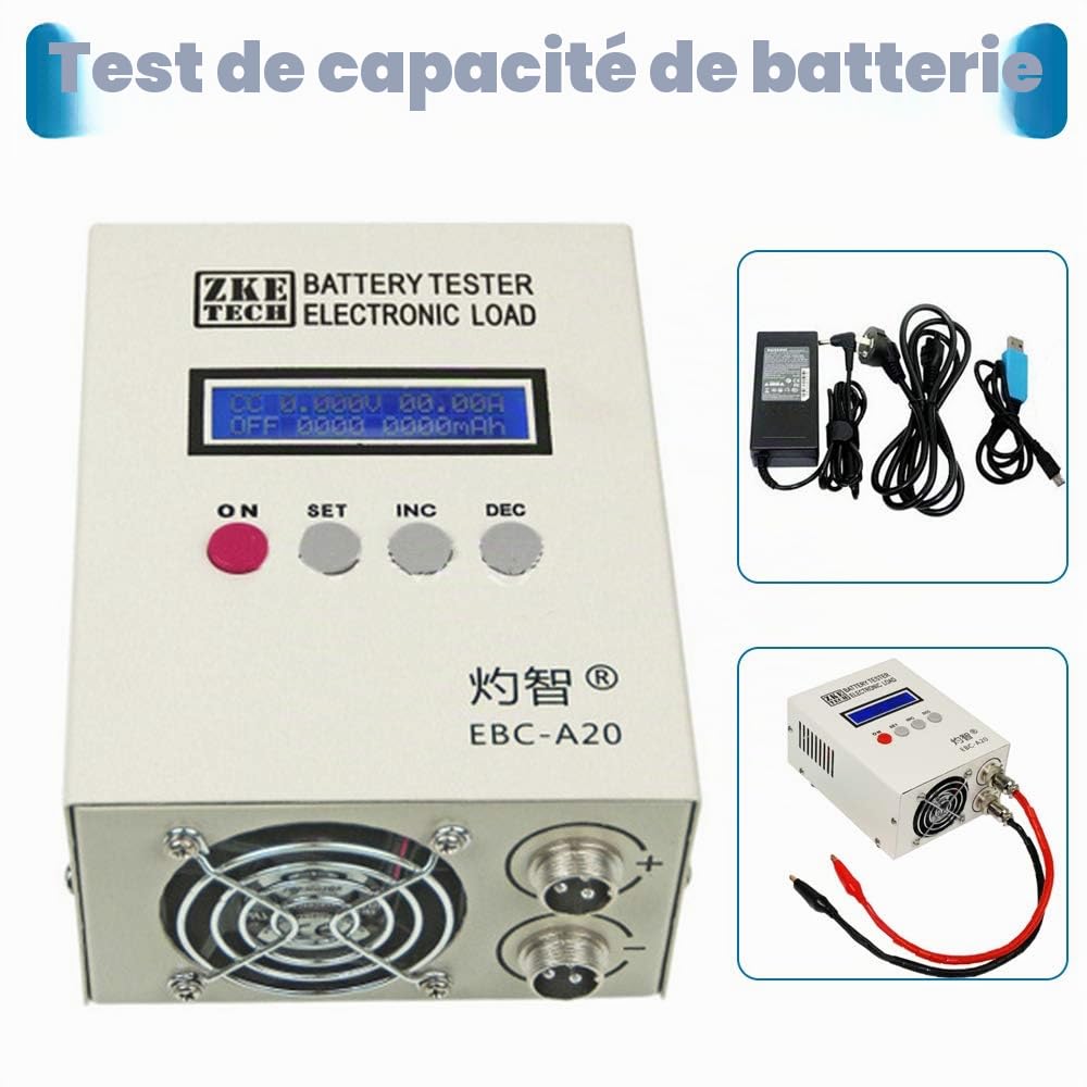 EBC-A20 Testeur de capacité de batterie avec fonction de charge et de décharge, testeur de capacité de batterie lithium/plomb-acide