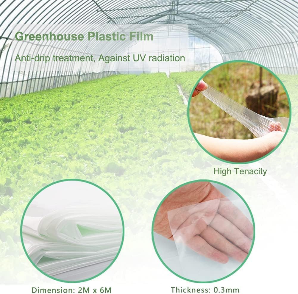 CYH Thick Duty Polythene Sheeting, 2M X 10M Heavy Dust Waterproof Sheets, Tear Resistance Greenhouse Film for Gardening (250Mu /1000G) - Image 3