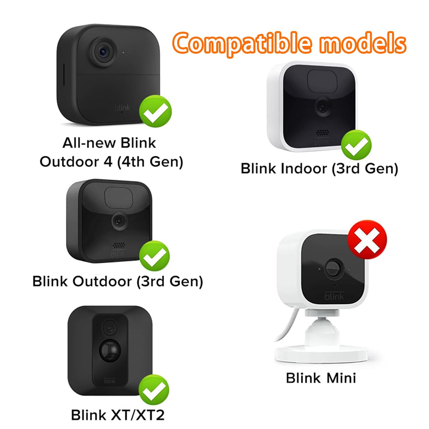 Panneau solaire 3W/5V avec batteries intégrées 6000 mAh, compatible avec caméra Blink Outdoor 4 (4e génération)/Outdoo/Indoor (3e génération) XT3 et XT/XT2, IP65, avec câble de 3 m, facile à