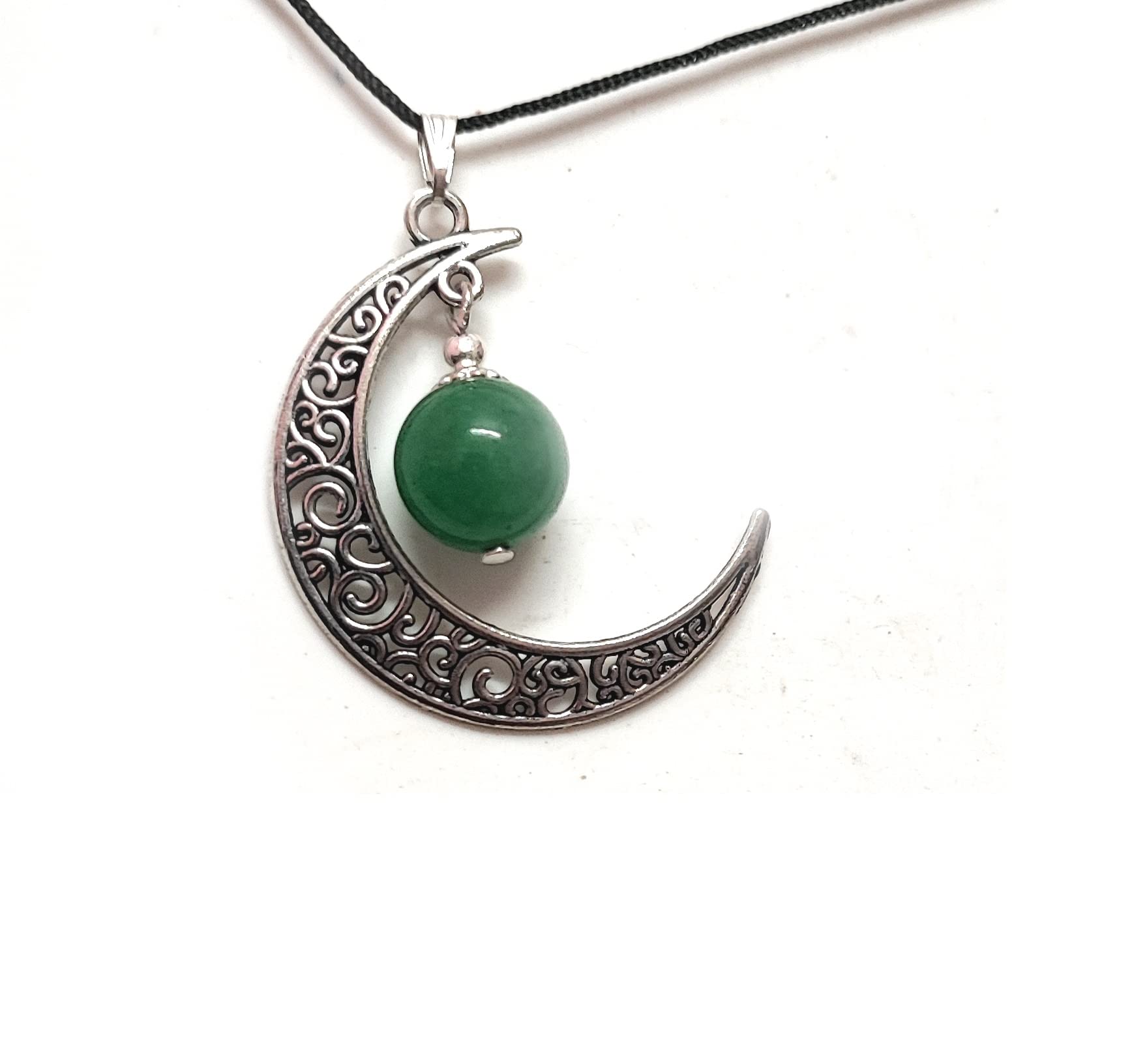 Natural Green Jade Half Moon Crystal Pendant For Men And Women-image-31