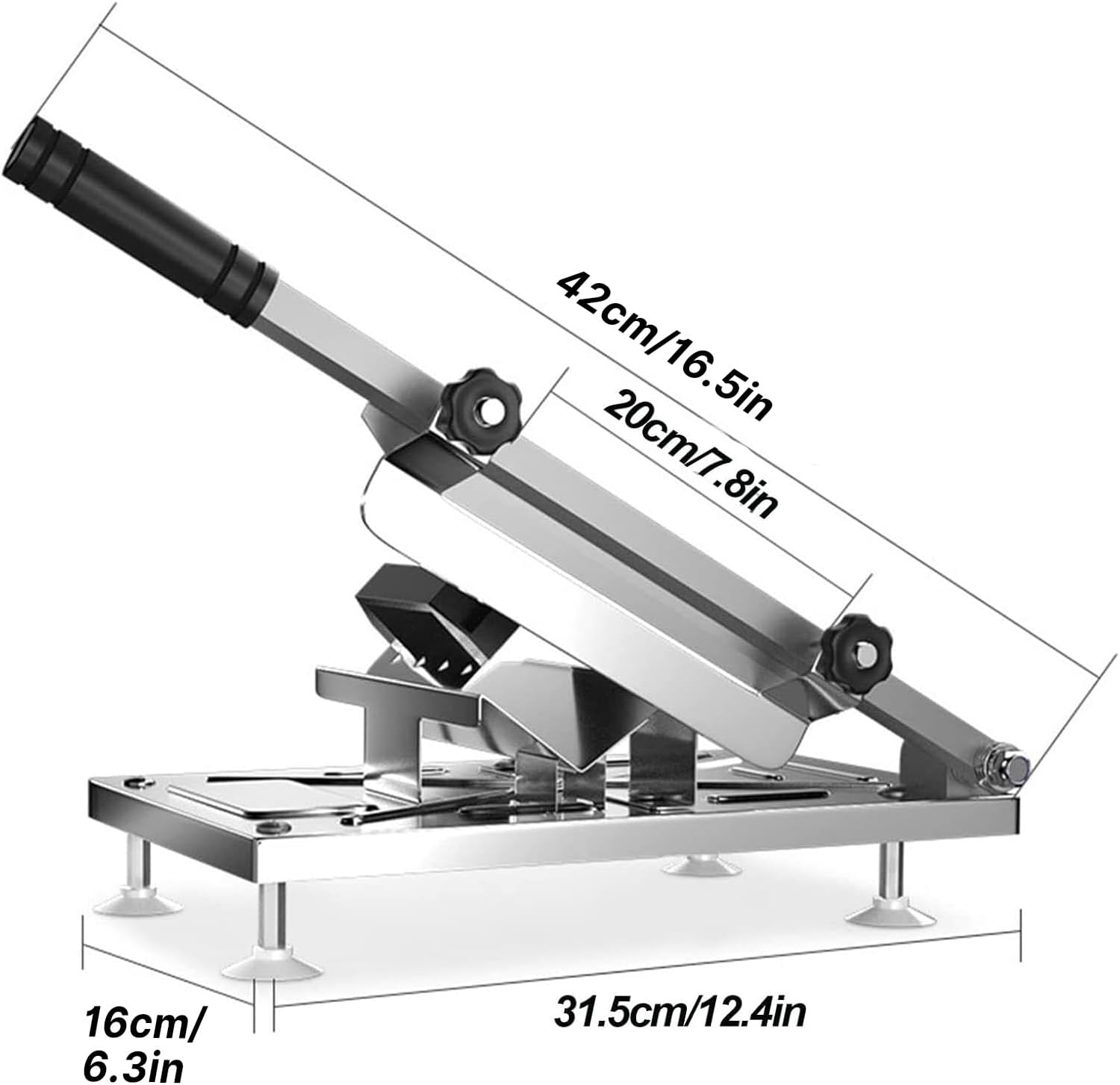 Close-up of the slicer's M-type support and high resilience spring mechanism
