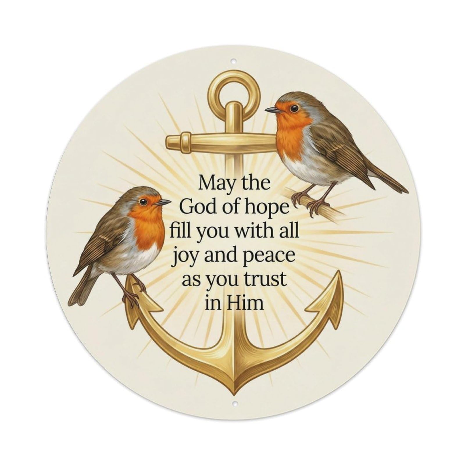Metal Tin Sign European Robin Garden Sign Heaven Love Hope