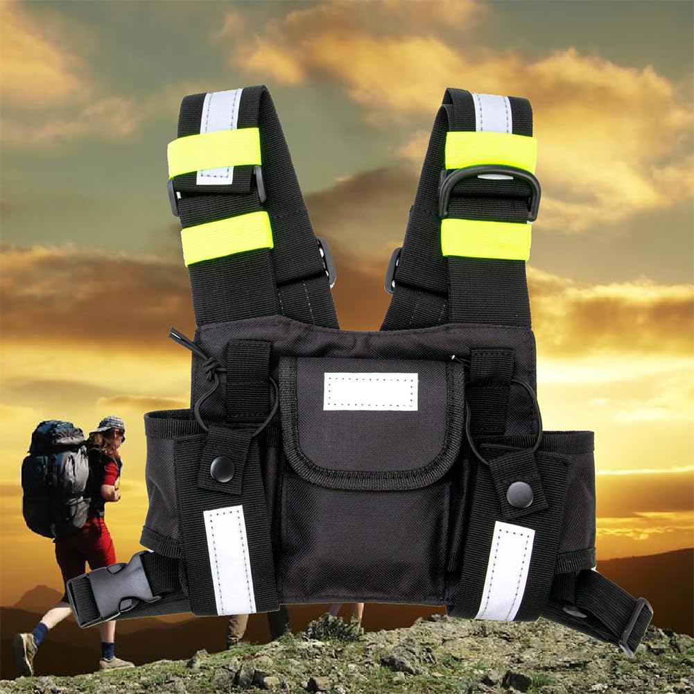 Kamizelka torba na klatkę piersiową z regulowanym paskiem na ramię do Walkie Talkie - kompatybilna z -5R, TYT TH-UV8000D, MD-380