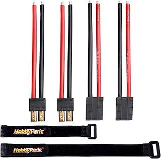 Hobbypark RC Battery Adapter Connector Male & Famale with 12AWG 12 Gauge Silicone Cable Wire Extension Lead for Traxxas Batteries