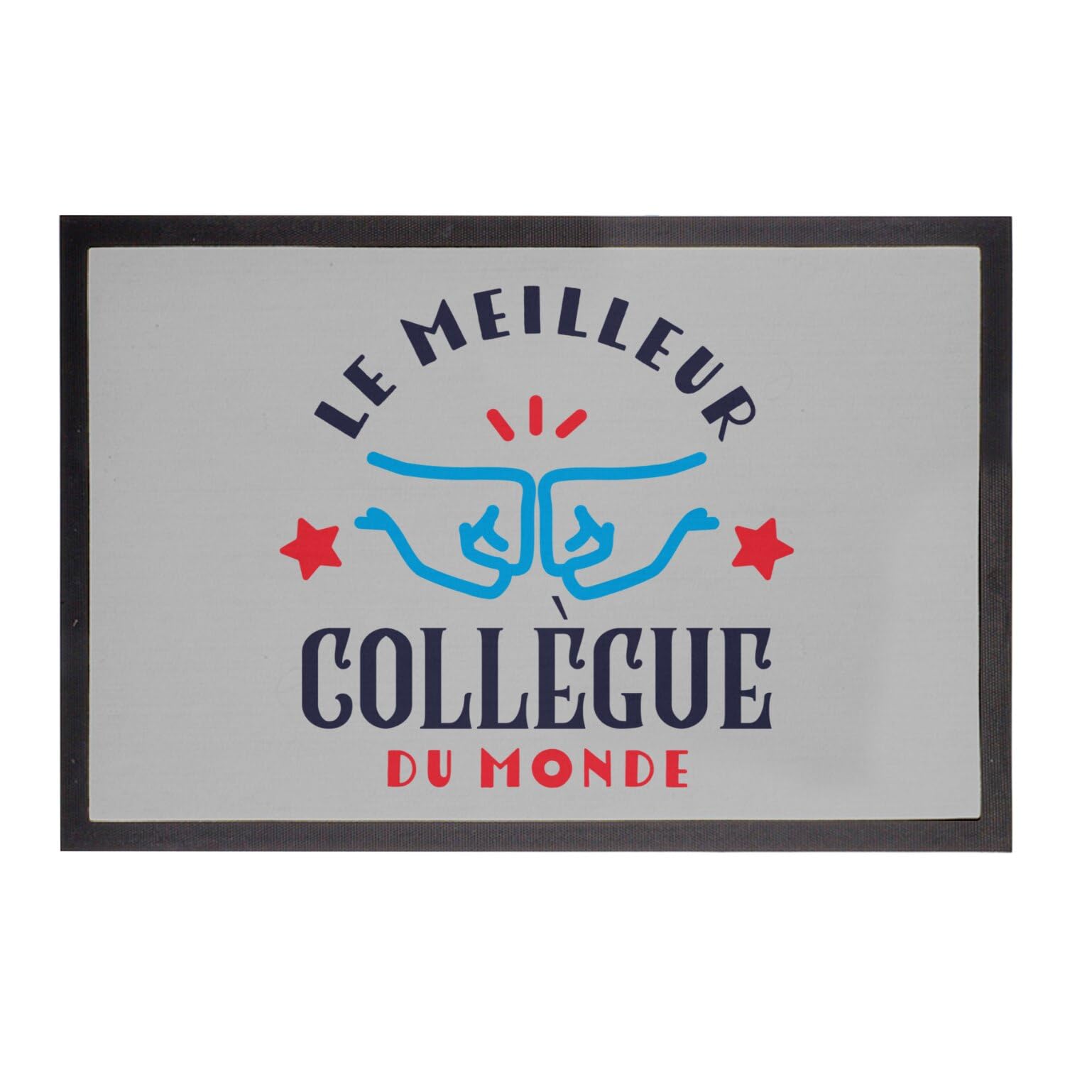 Paillasson gris entreprise 60x40cm tapis entrée Meilleur Collègue du Monde