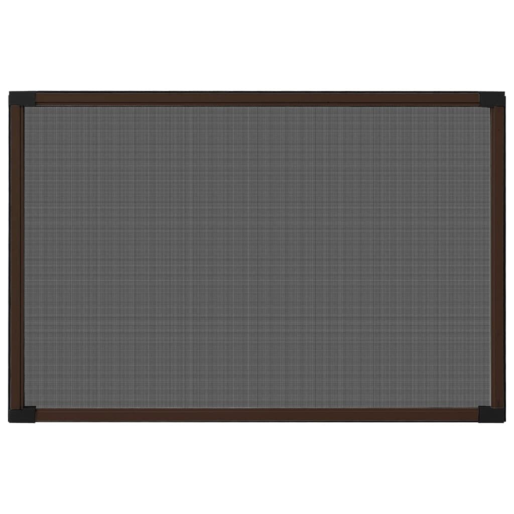 Wysuwana moskitiera do okien, brązowa, (100-193) x 75 cm, rama aluminiowa z siatką z włókna szklanego, możliwość przycięcia, bez wiercenia, do drzwi balkonowych, tarasowych, sypialni